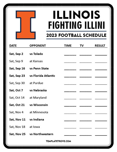 2023 Illinois Football Schedule